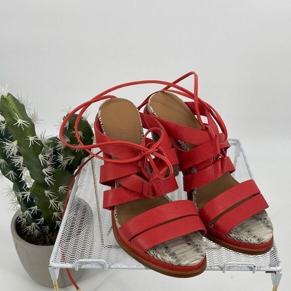 Calvin Klein Panelope Toscana Wrap Ankle Strapping Heeled Open Toe Sandals 8 - Picture 12 of 12